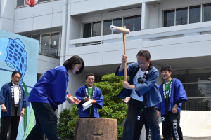 2019寮祭さくら会会長餅つき